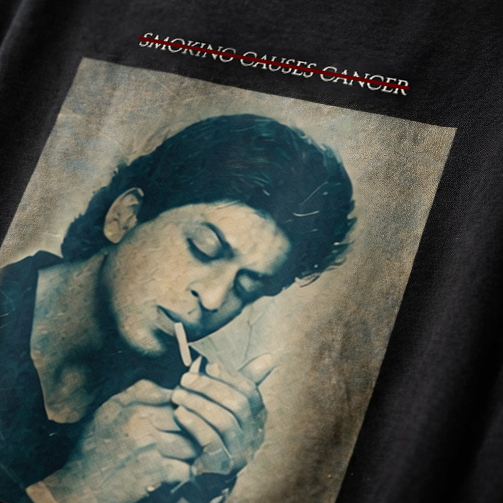 SRK Smoking Kills Back Printed Oversized T-Shirt – Black