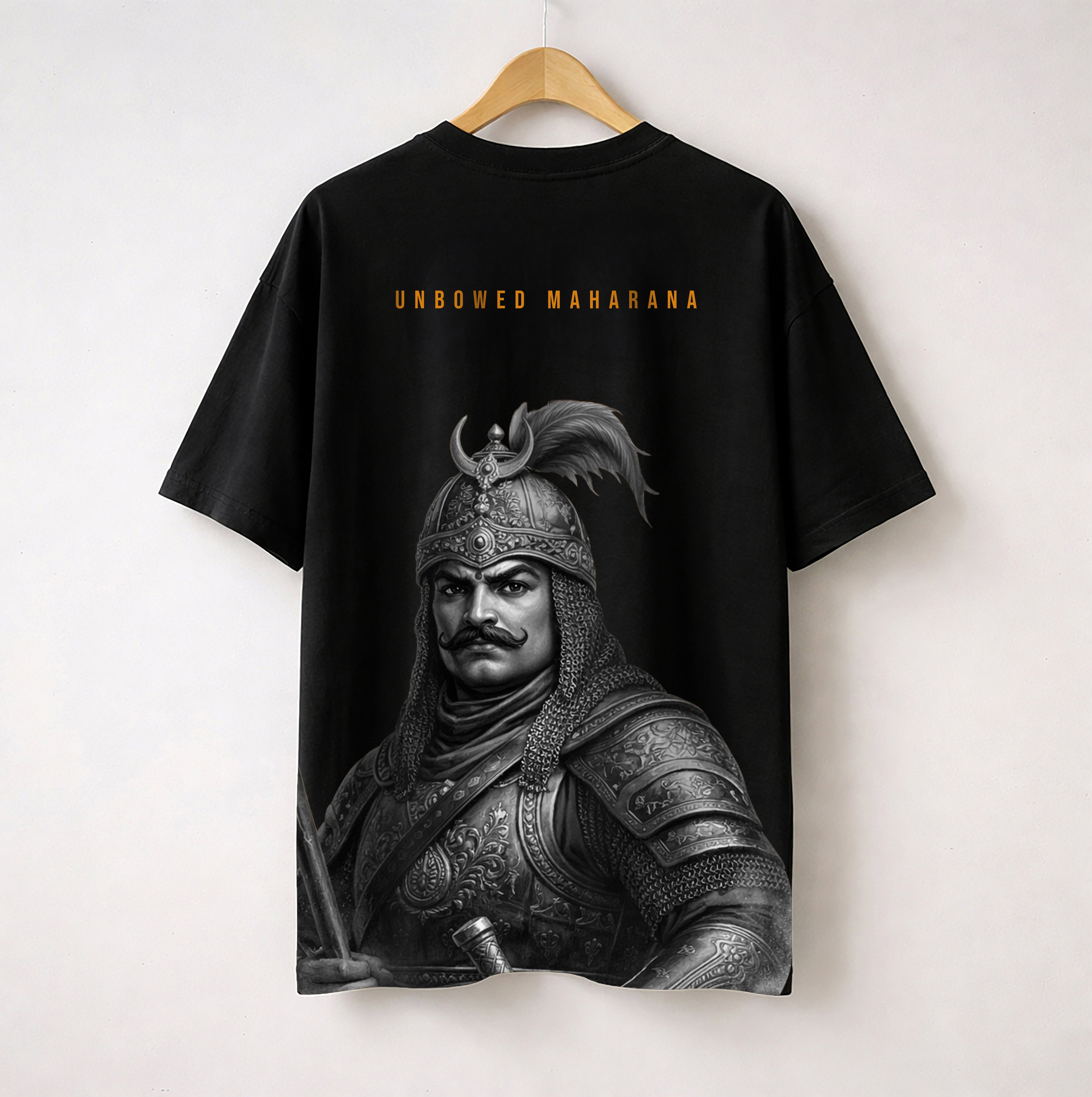 Maharana Pratap – The Unbowed - Oversized Back Printed T-Shirt (Black)