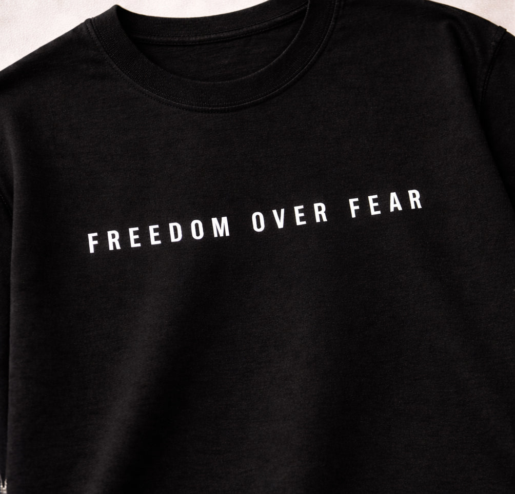 Chandrashekhar Azad - Oversized Back Printed T-Shirt - Freedom over fear - (Black)